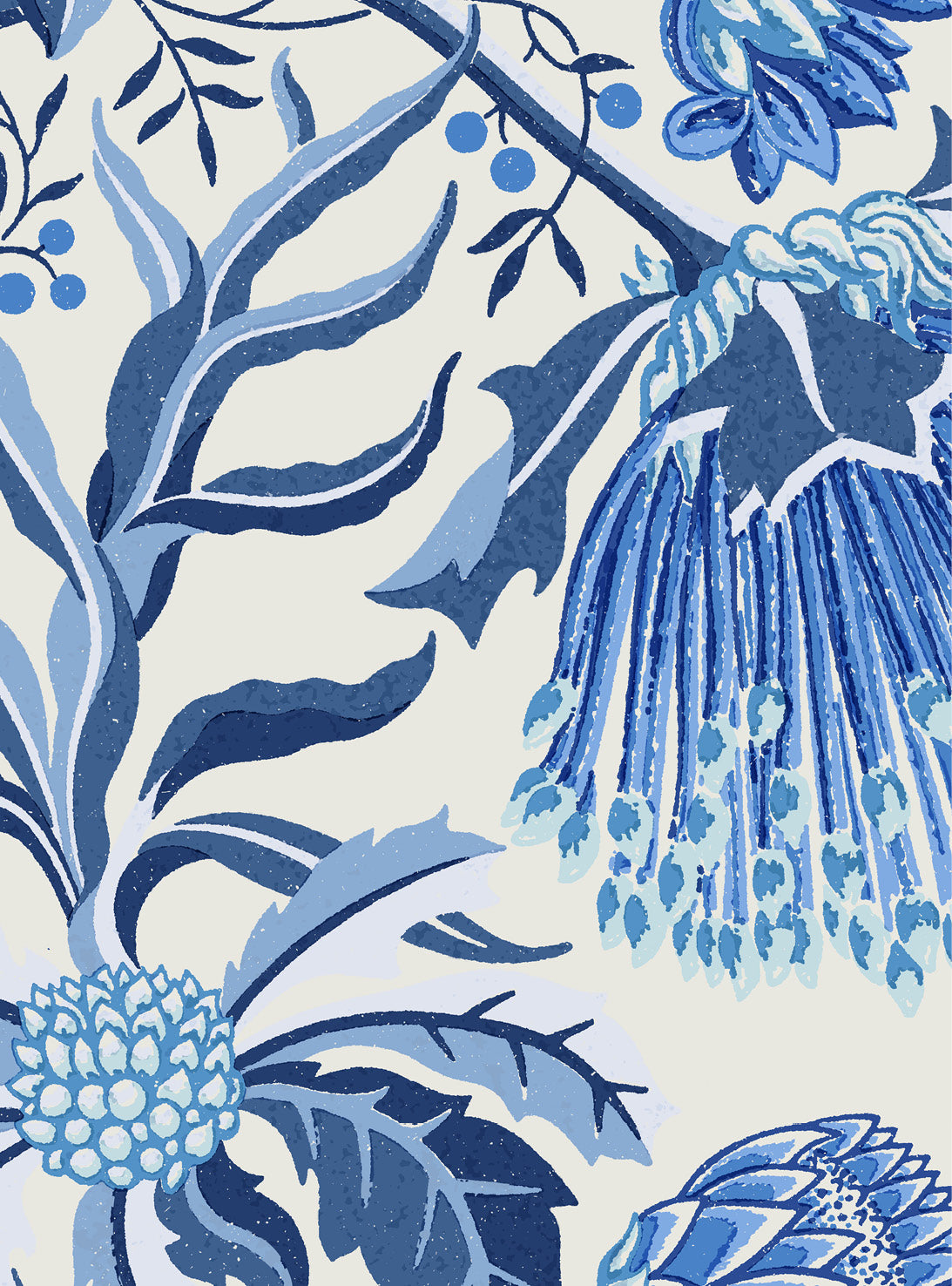 Matchstick Banksia Blue Wallpaper Swatch/Memo