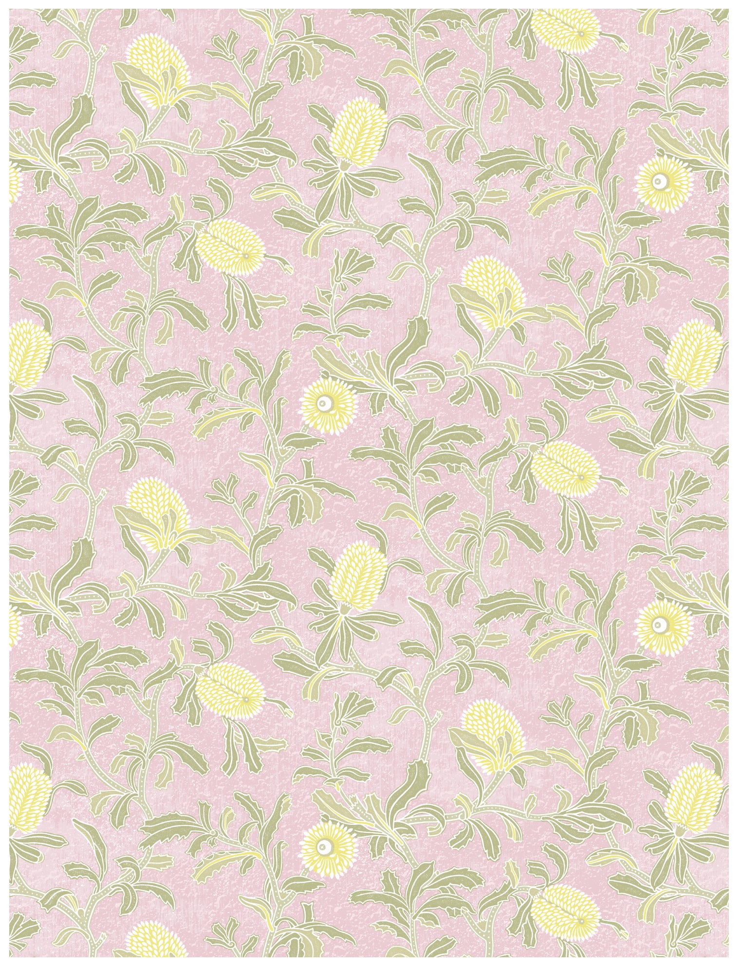 Silver Banksia Pink Wallpaper Swatch/Memo