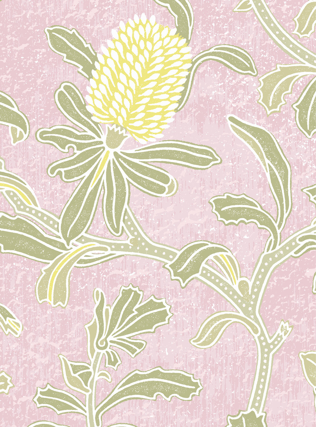 Silver Banksia Pink Wallpaper Swatch/Memo