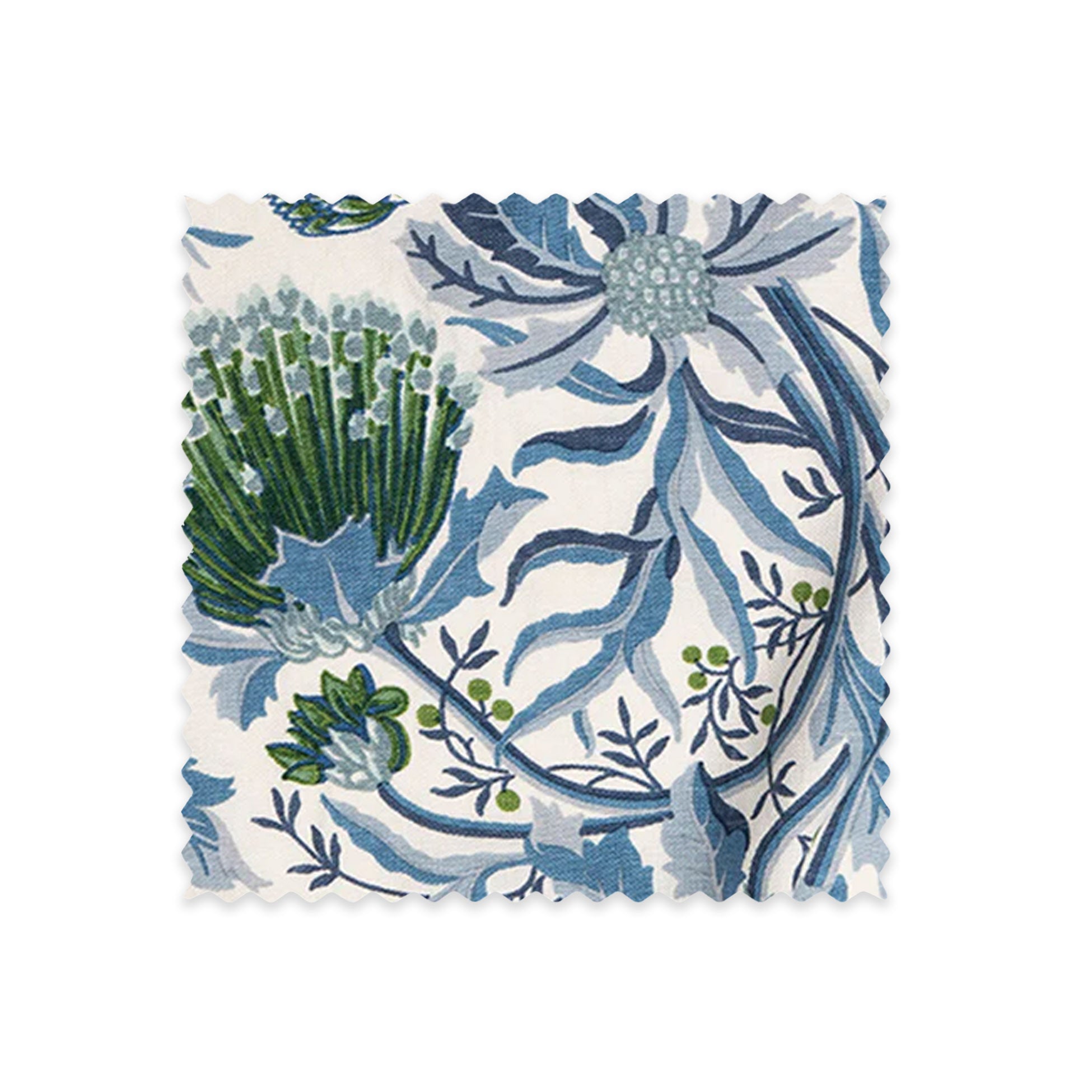 Matchstick Banksia Blue Linen Swatch