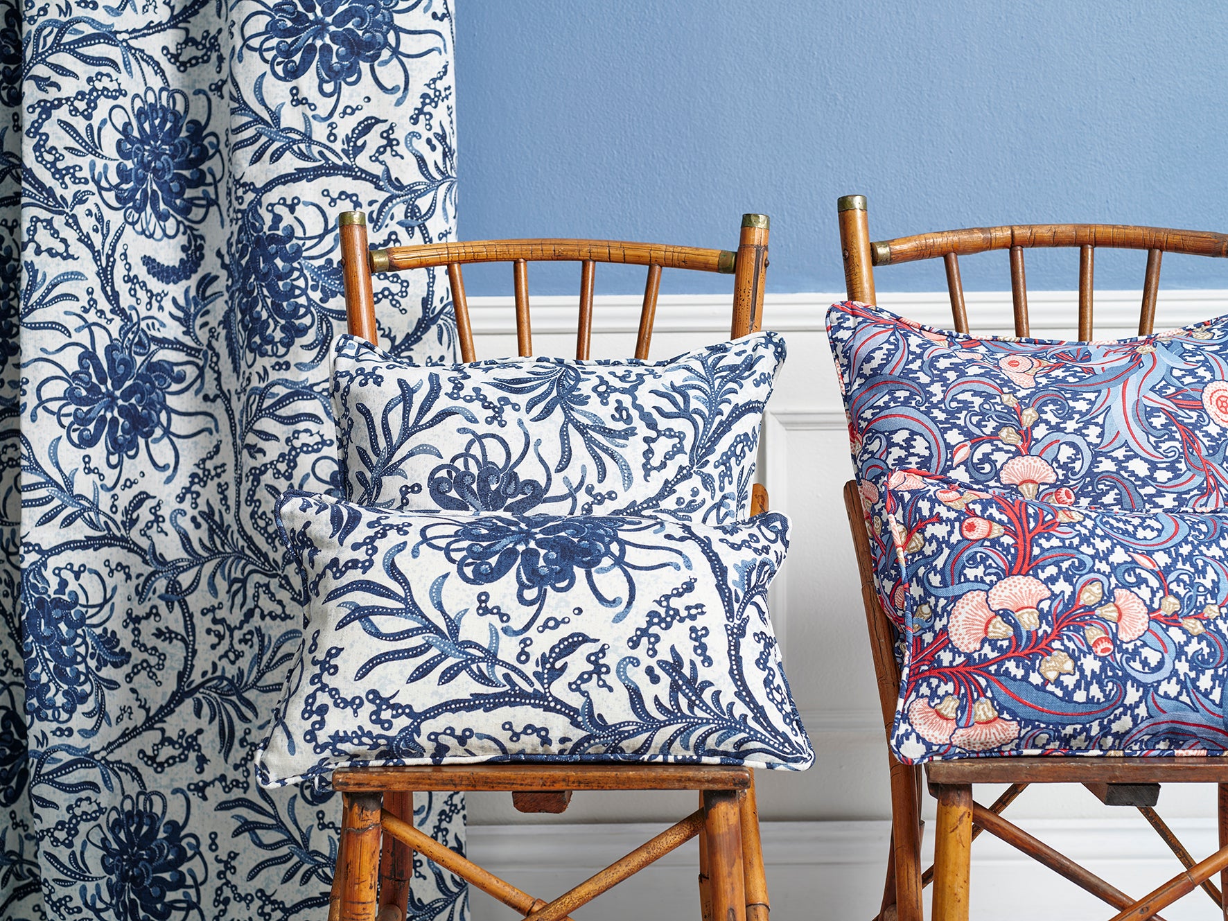 Grevillea Blue Bolster Cushion Cover