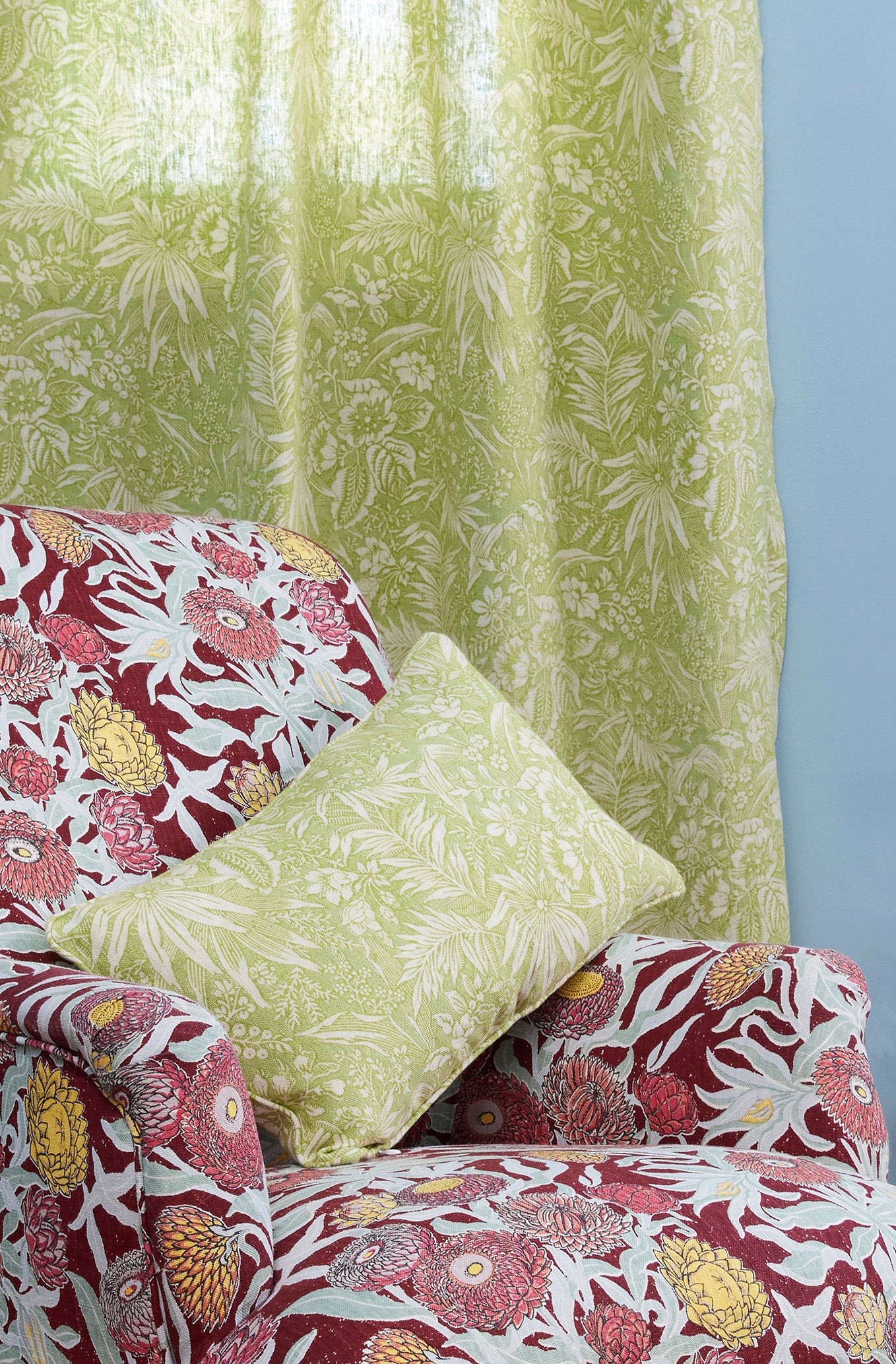 Palm Grove Green Bolster Cushion Cover