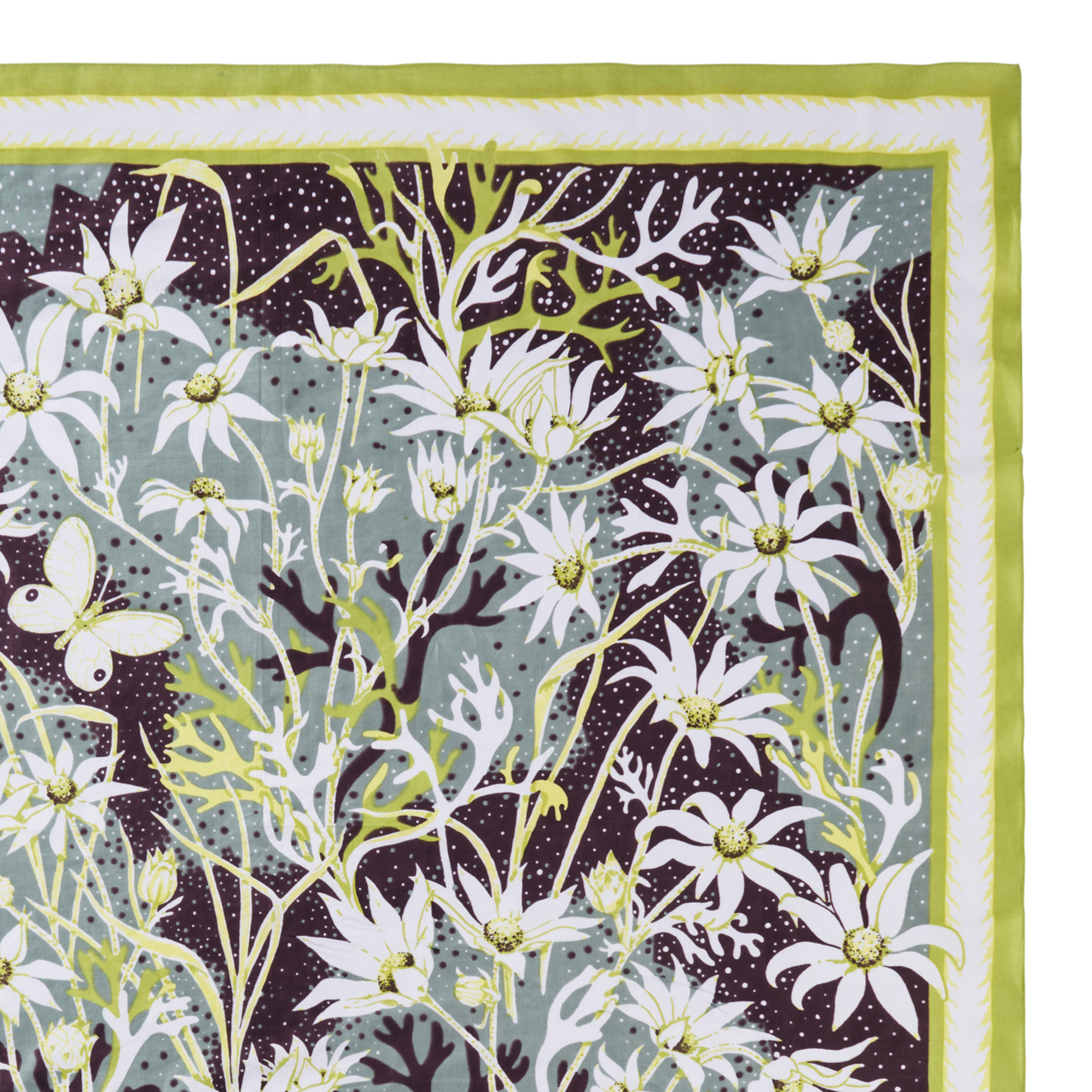 Large Flannel Green Cotton Scarf