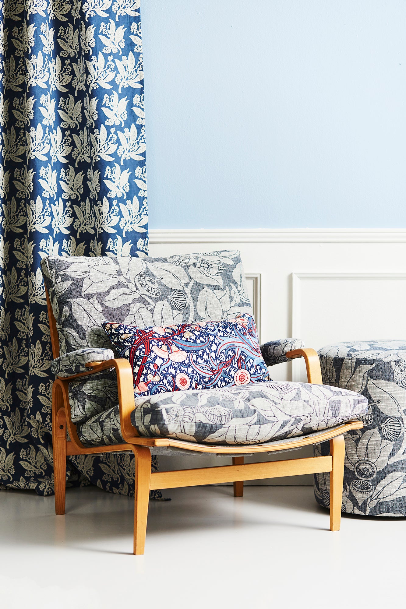 Golden Wattle Navy Furnishing Linen