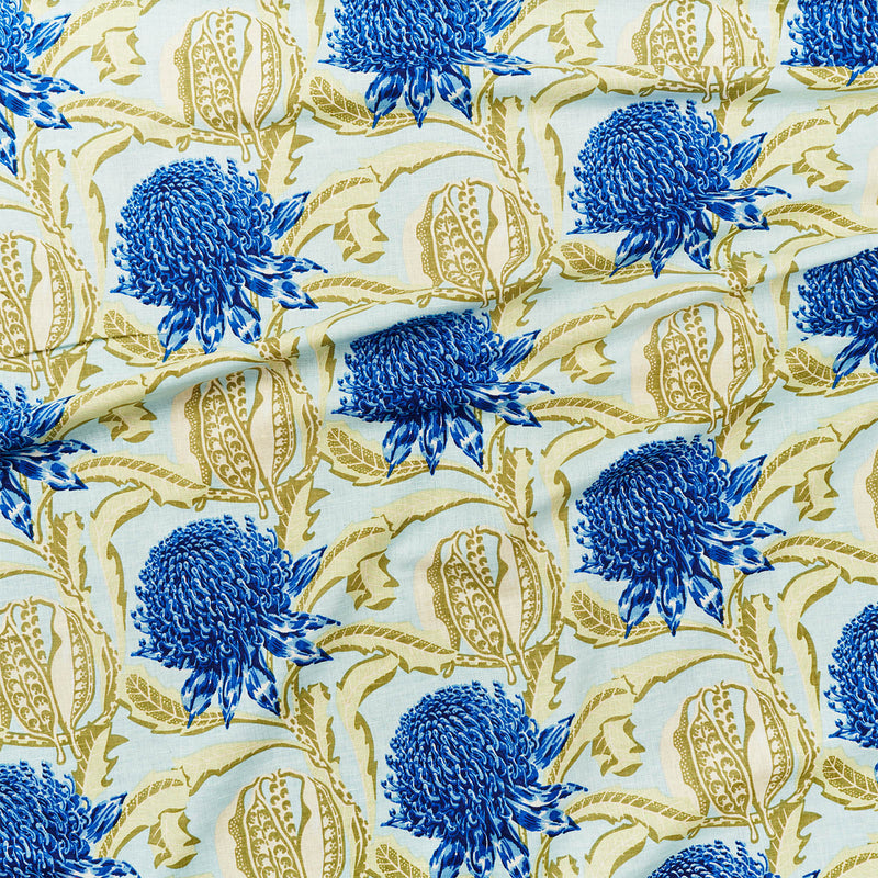 State of Waratah Blue Furnishing Linen