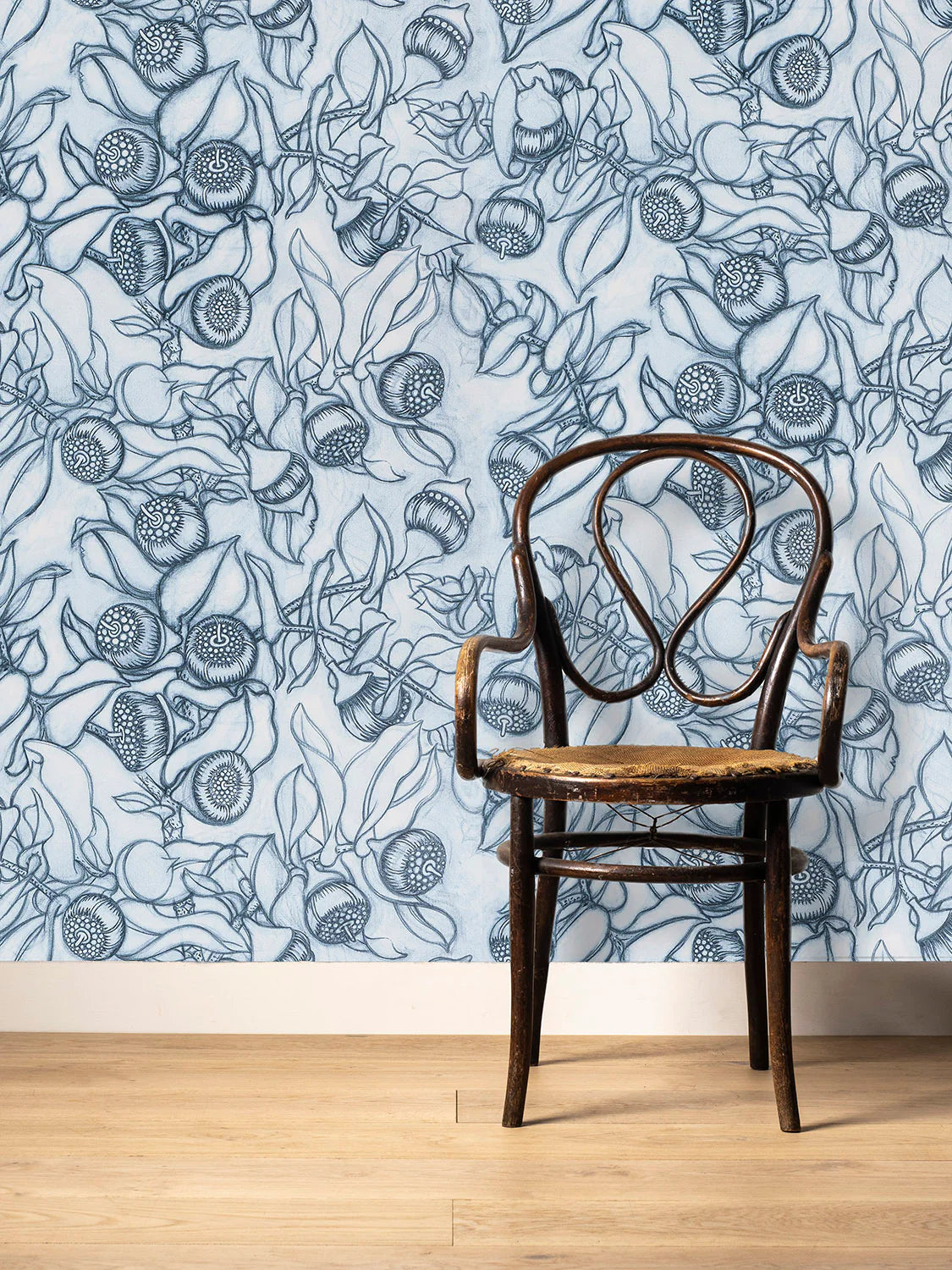 Mottlecah Sketch Blue Wallpaper Swatch/Memo