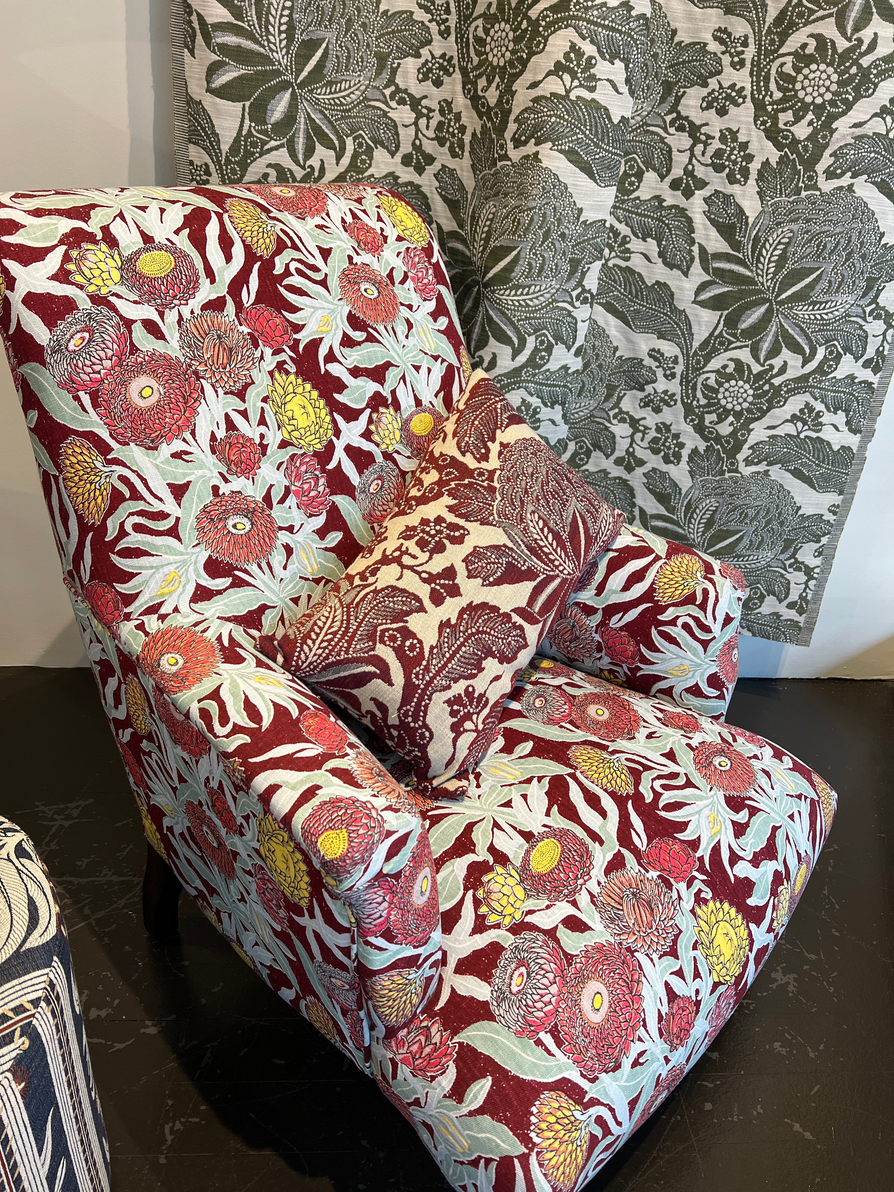 French Parlour Chair - Everlasting Claret Linen