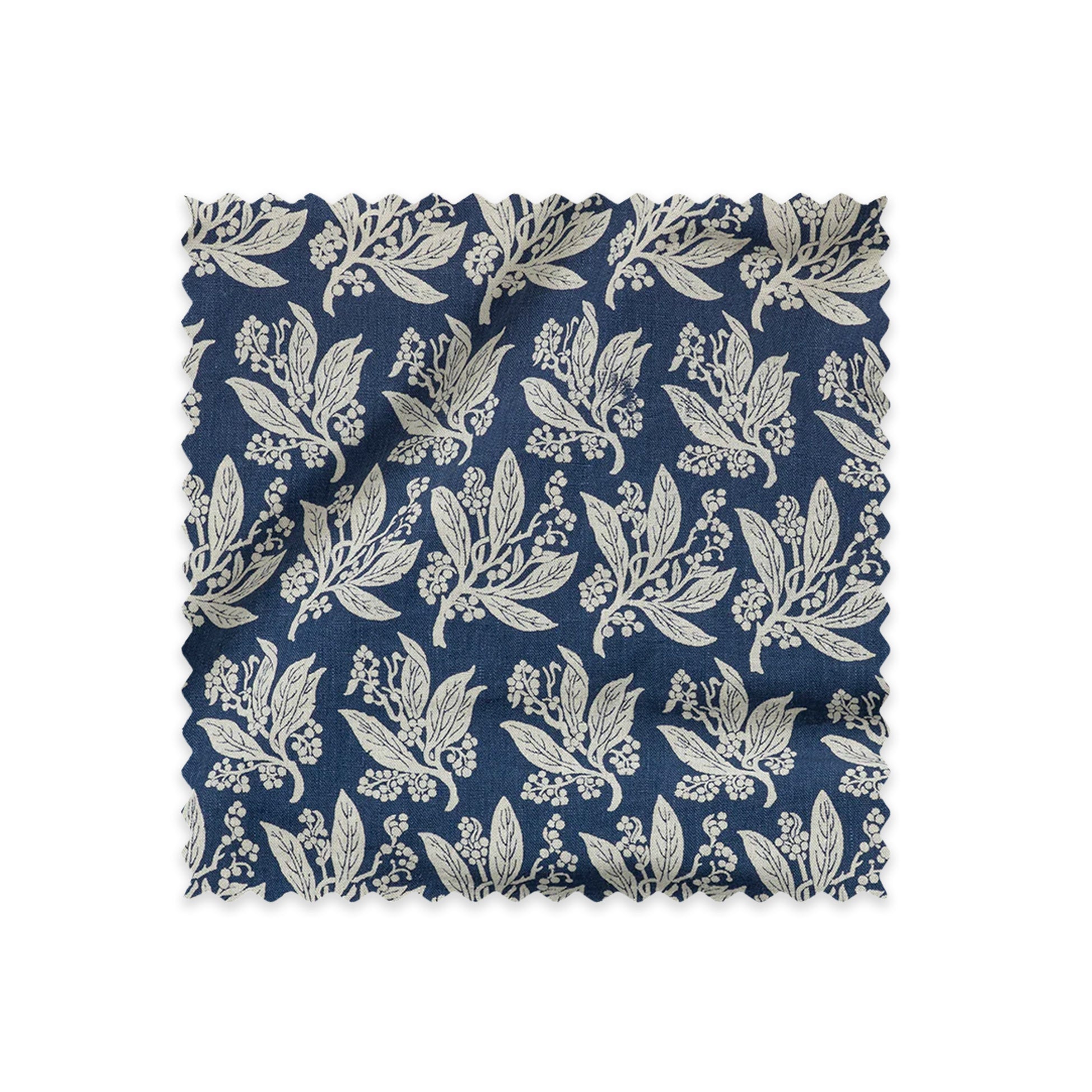 Golden Wattle Navy Linen Swatch