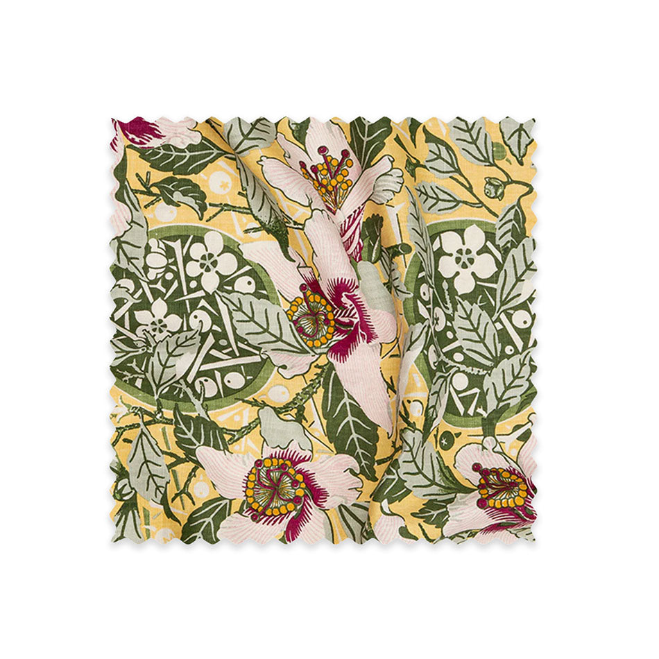 Native Hibiscus Garden Linen Swatch