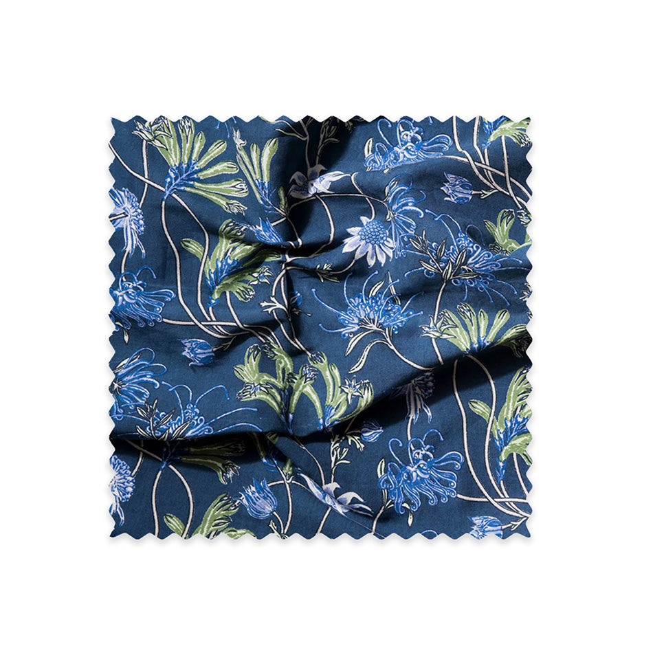 Native Meadow Blue Linen Swatch