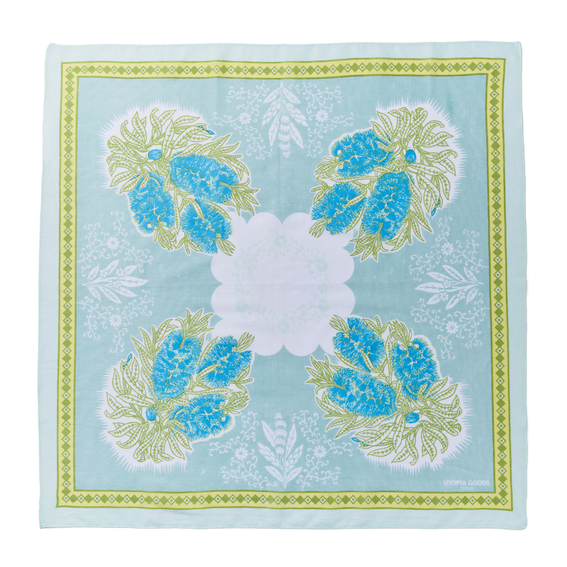 Bottlebrush Pale Blue Cotton Bandana