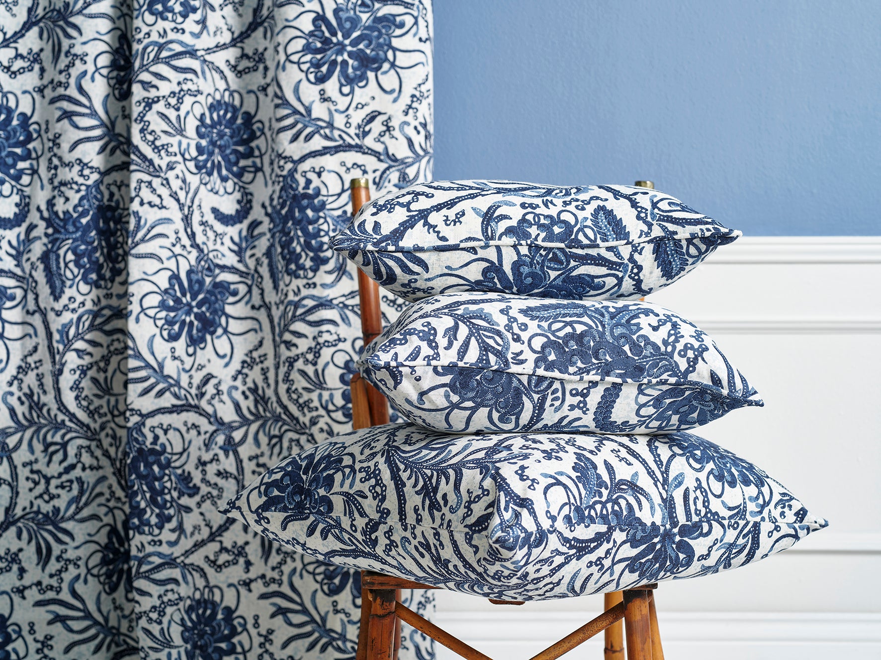 Grevillea Blue Bolster Cushion Cover