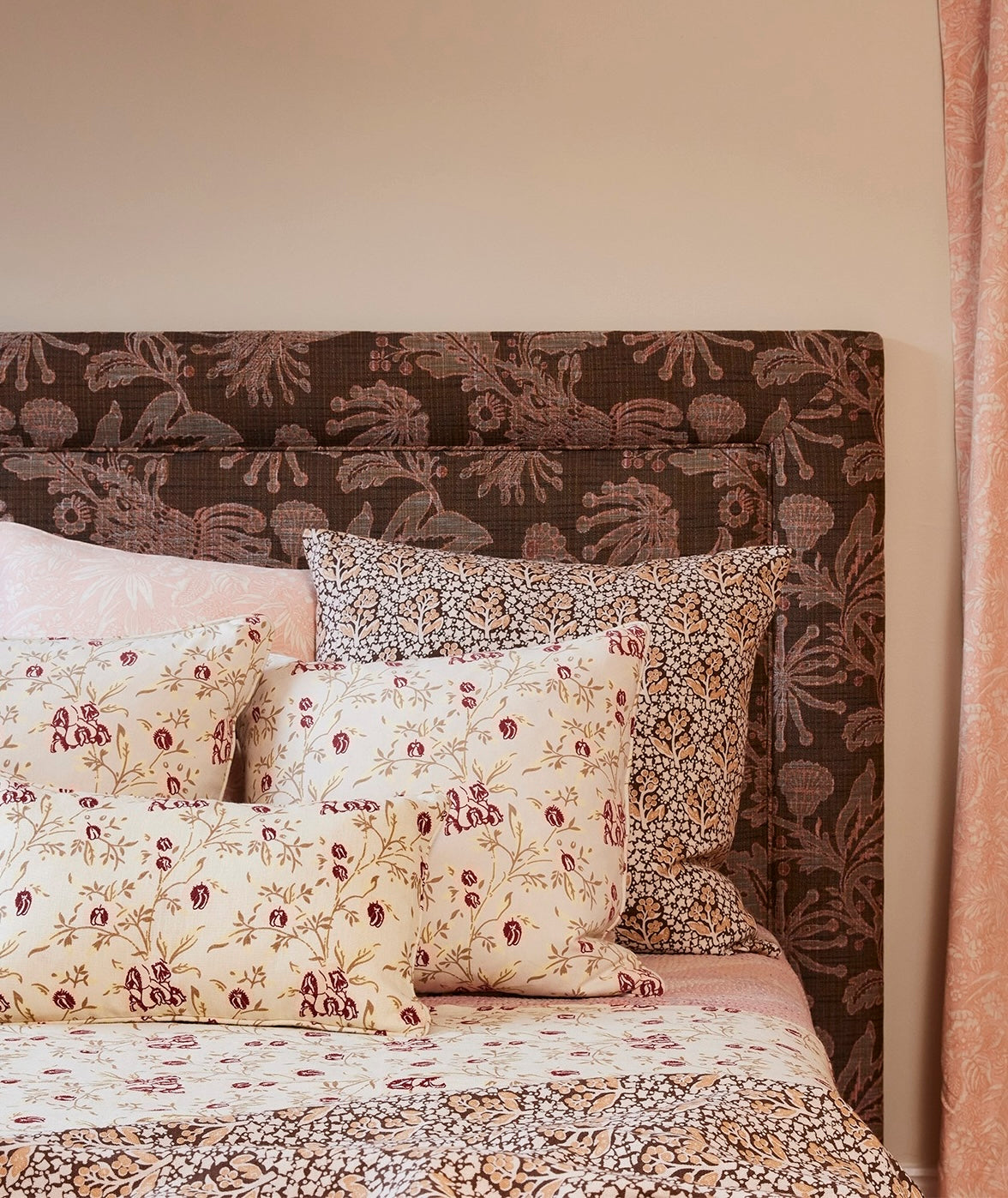 Pea Flower Pink Bolster Cushion Cover