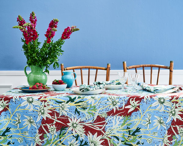 Flannel Flower Sky Tablecloth