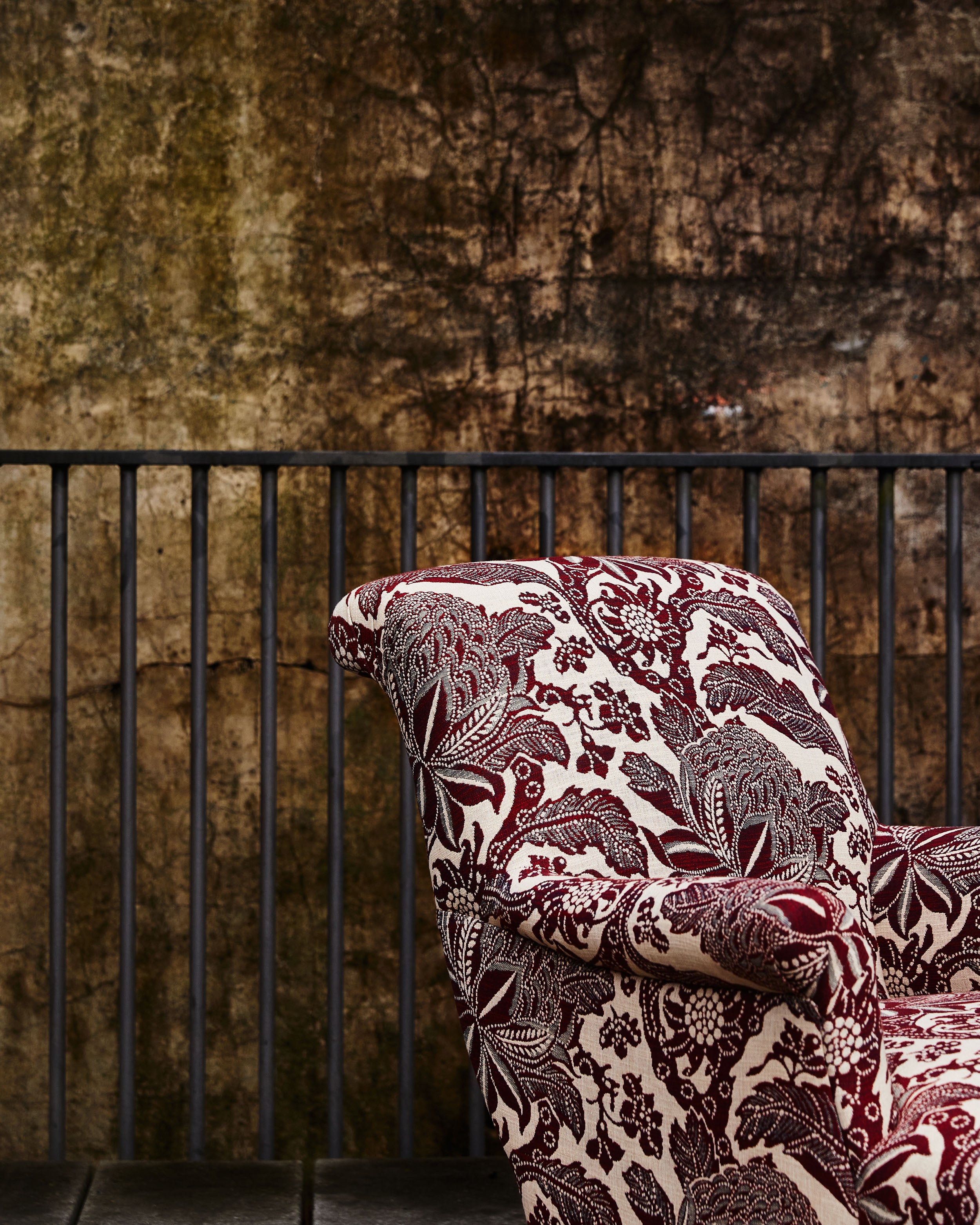 French Parlour Chair - Waratah Ruby Performance Fabric