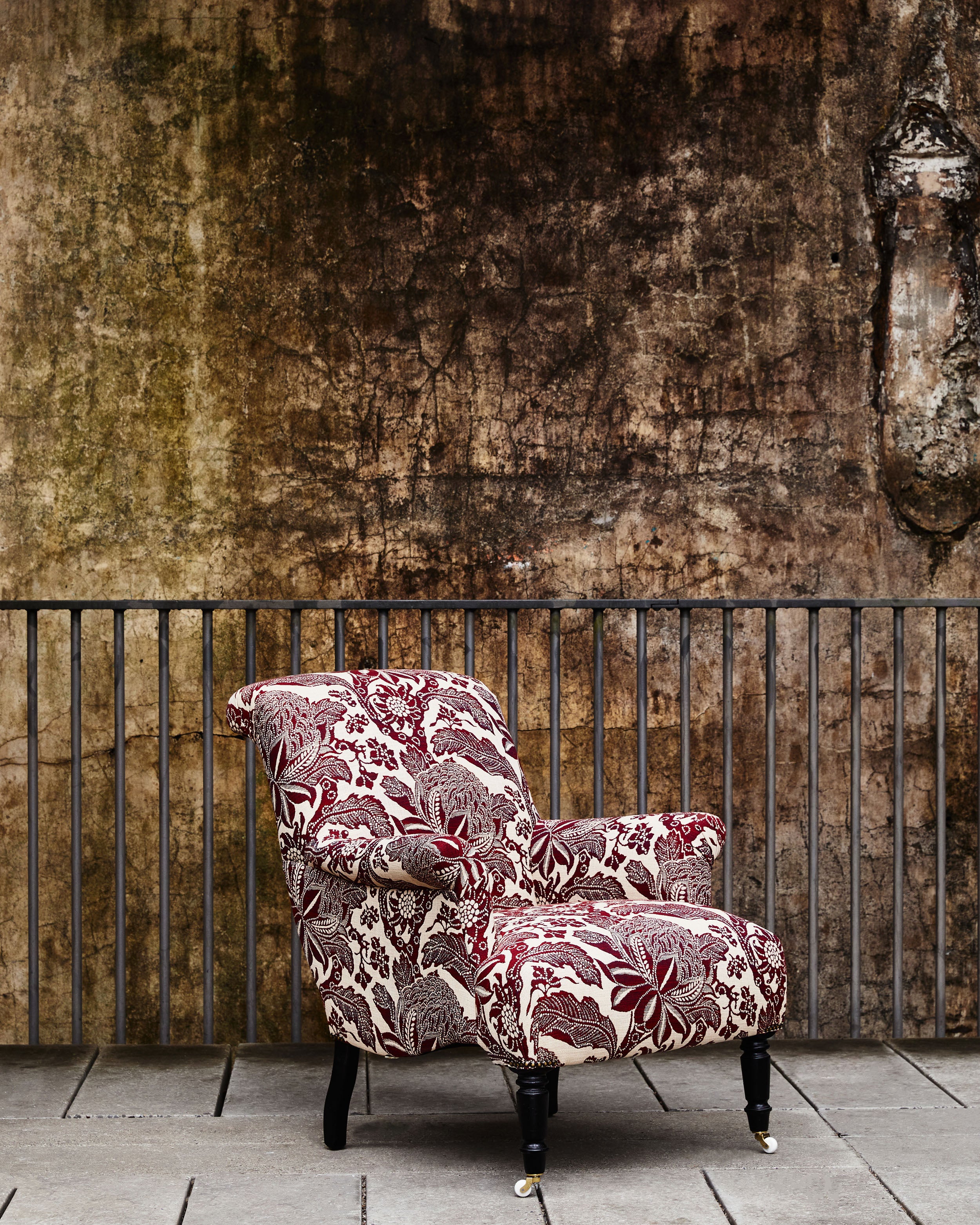 French Parlour Chair - Waratah Ruby Performance Fabric