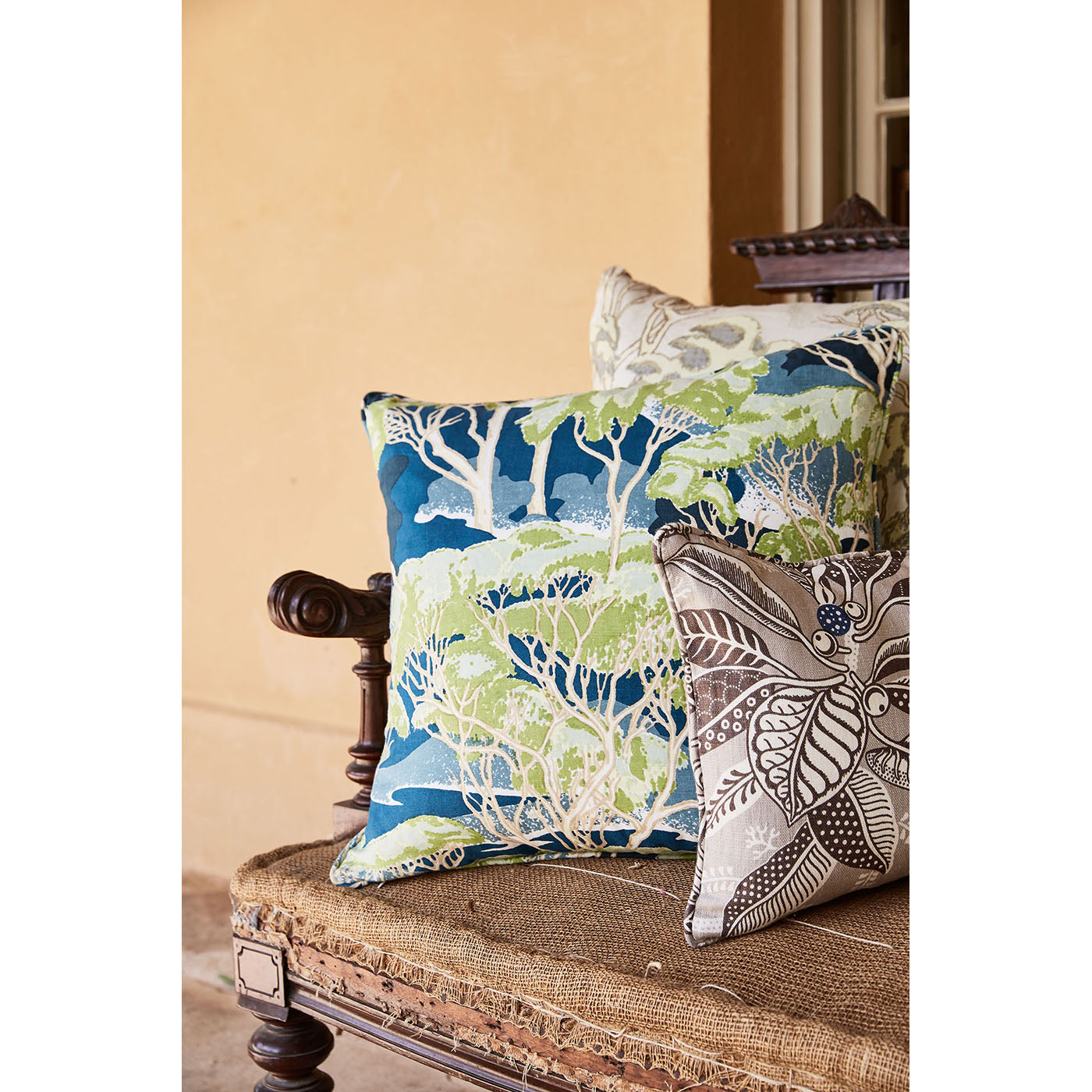 Trees Blue Medium Cushion Cover Unpiped