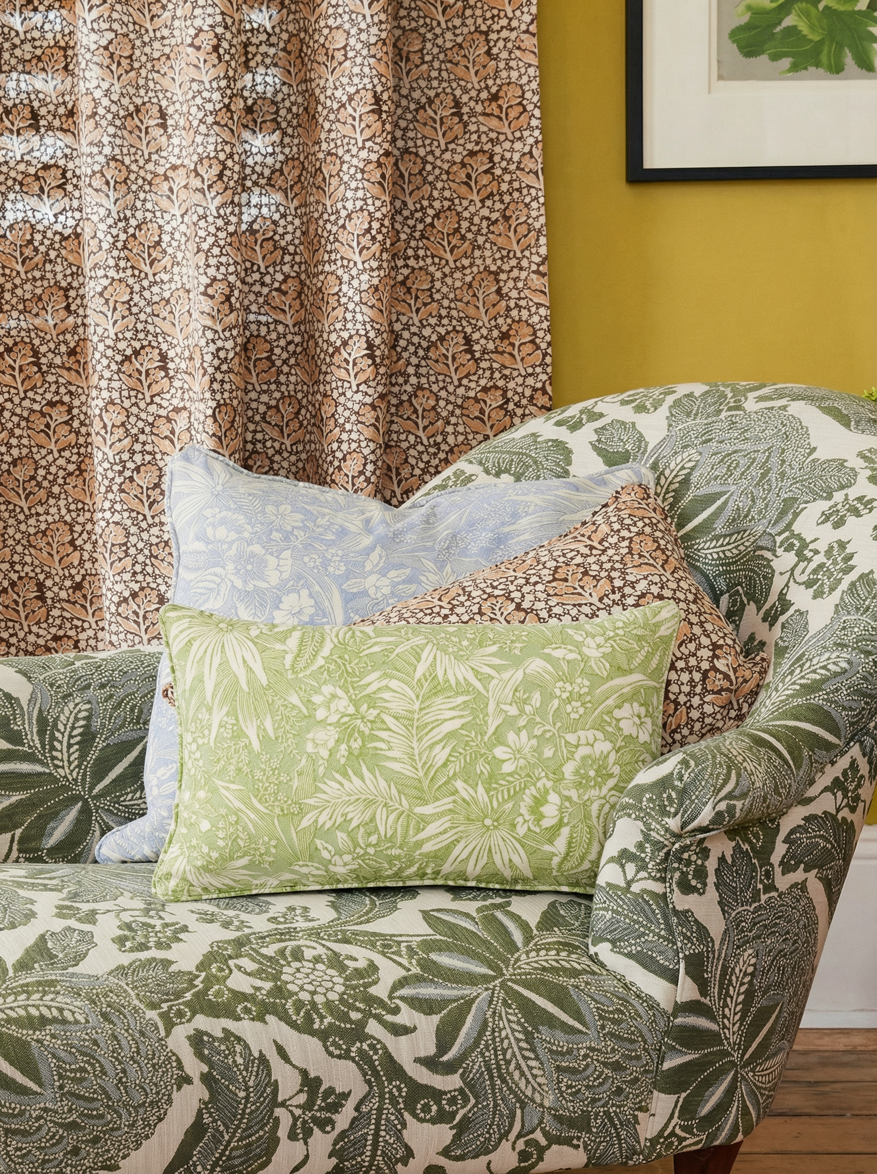 Palm Grove Green Bolster Cushion Cover