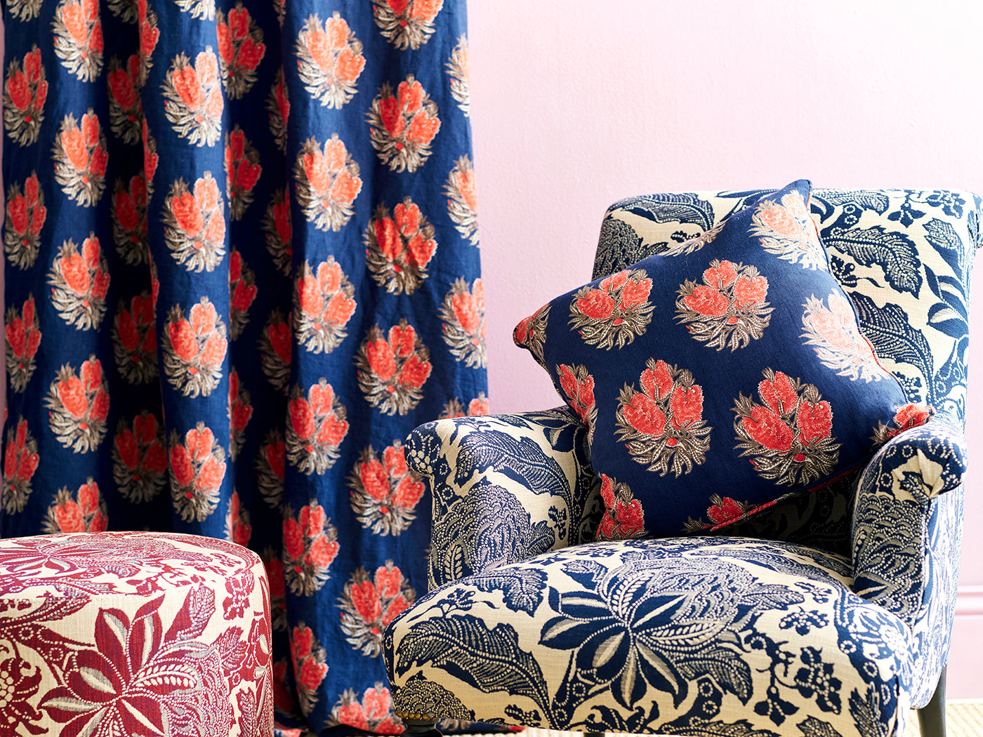 Cameo Navy Medium Cushion Cover
