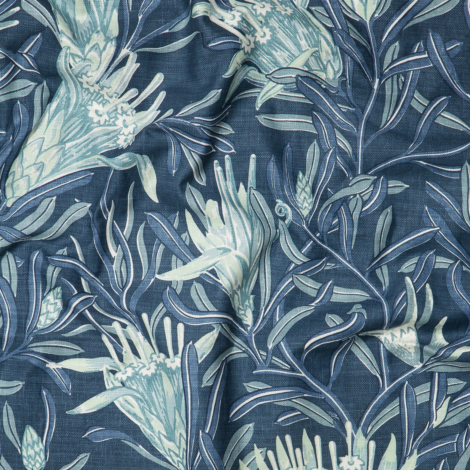 Mountain Devil Teal Furnishing Fabric