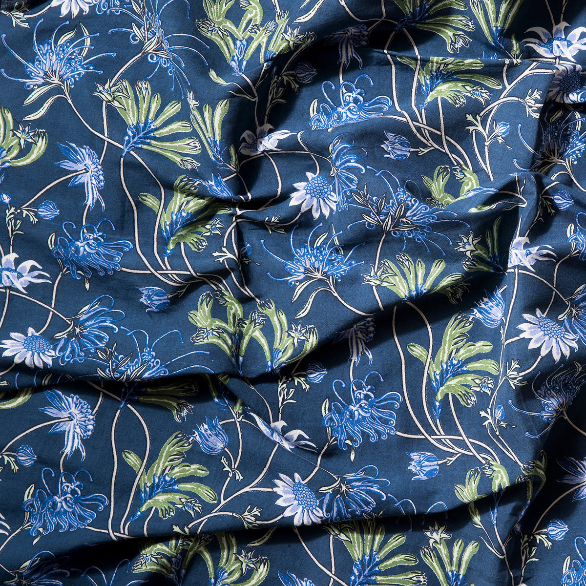 Native Meadow Blue Furnishing Fabric