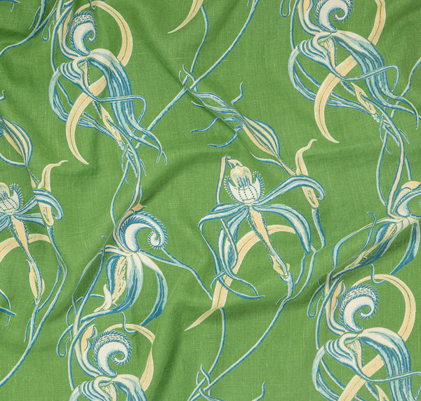 Native Orchid Green Furnishing Linen
